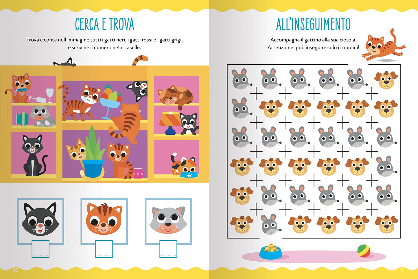 Amici Gatti::Giochi, percorsi, labirinti, coloring