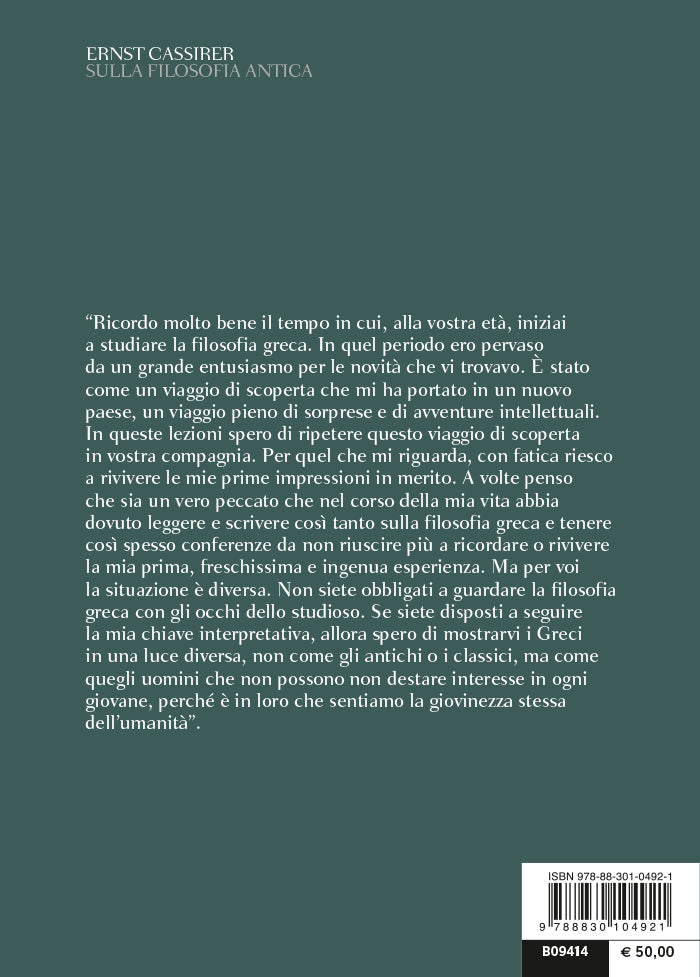Sulla filosofia antica::Testo inglese a fronte