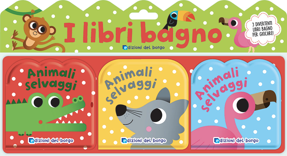Libri bagno - Gli animali selvaggi::Tre divertenti libri bagno per giocare!