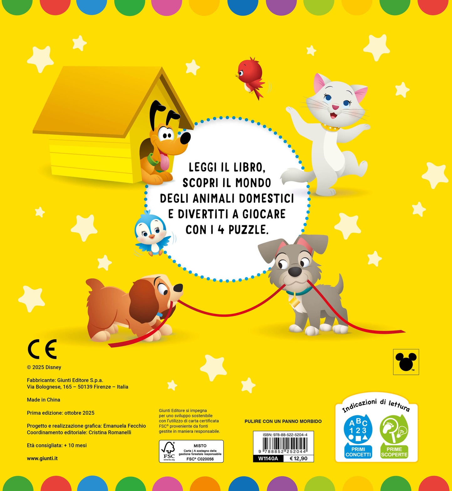 Libro Maxi Puzzle Disney Animali domestici::Gioca e impara a conoscerli