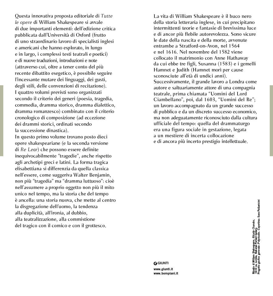 Tutte le opere. Vol. 1: Le tragedie::Testo inglese a fronte