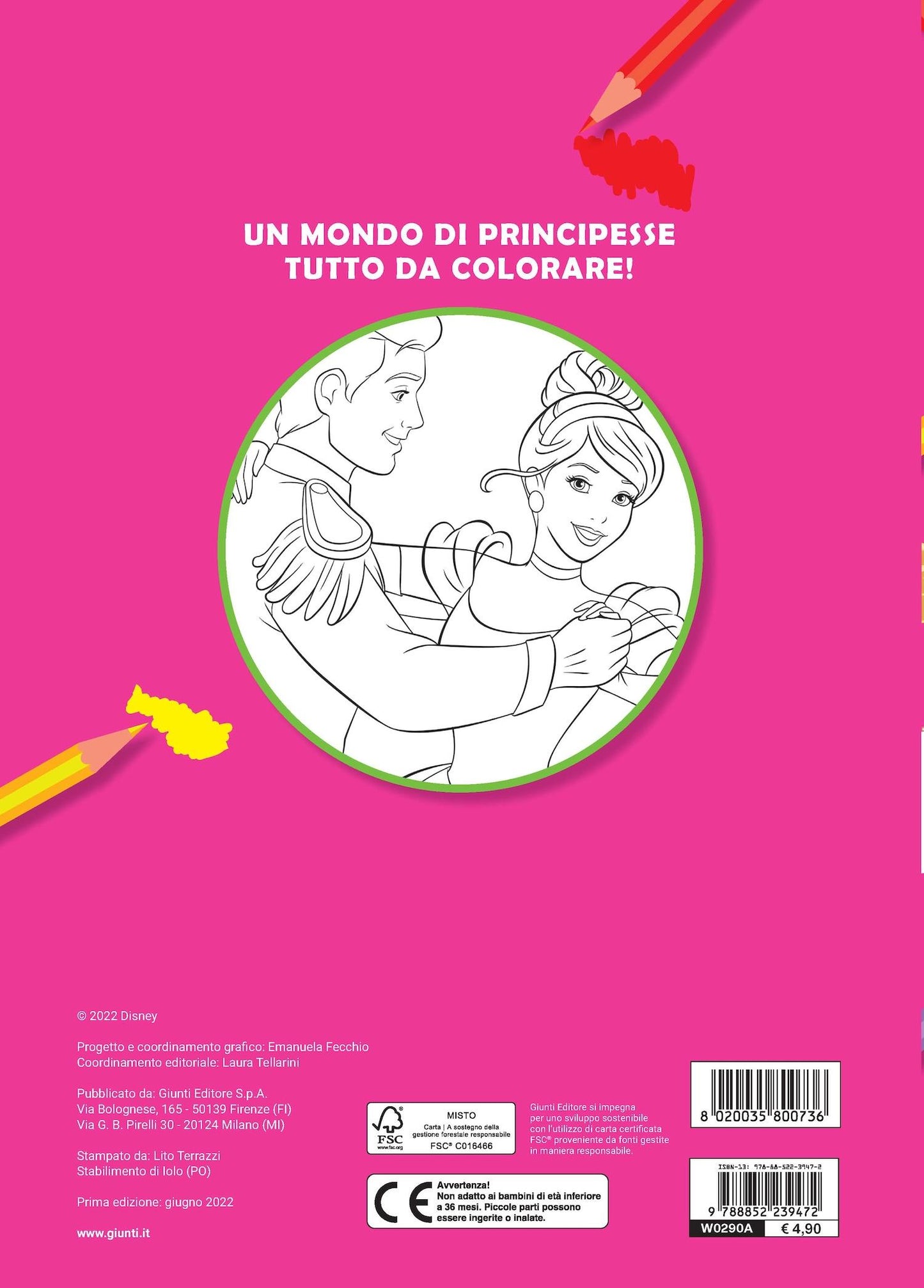Primo album da colorare Disney Princess::Sogni da Principessa