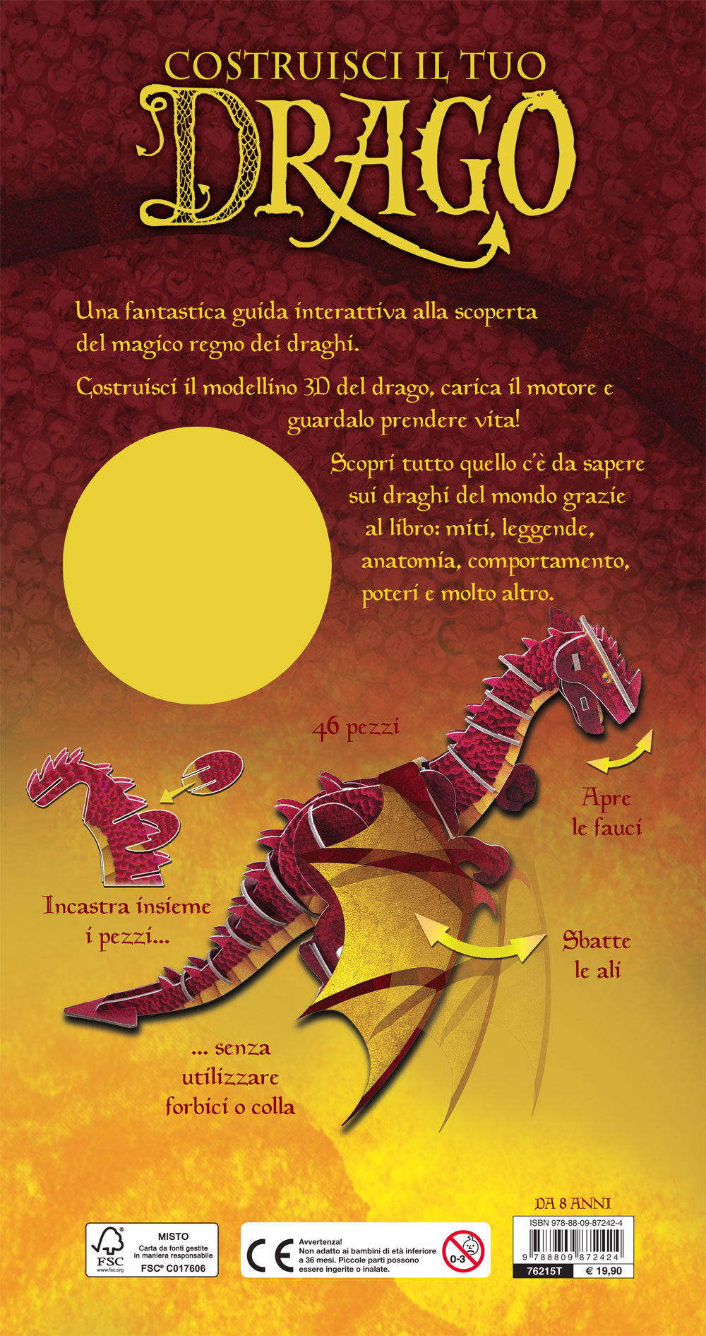 Costruisci il tuo drago::Libro+Modellino di 46 pezzi+motore
