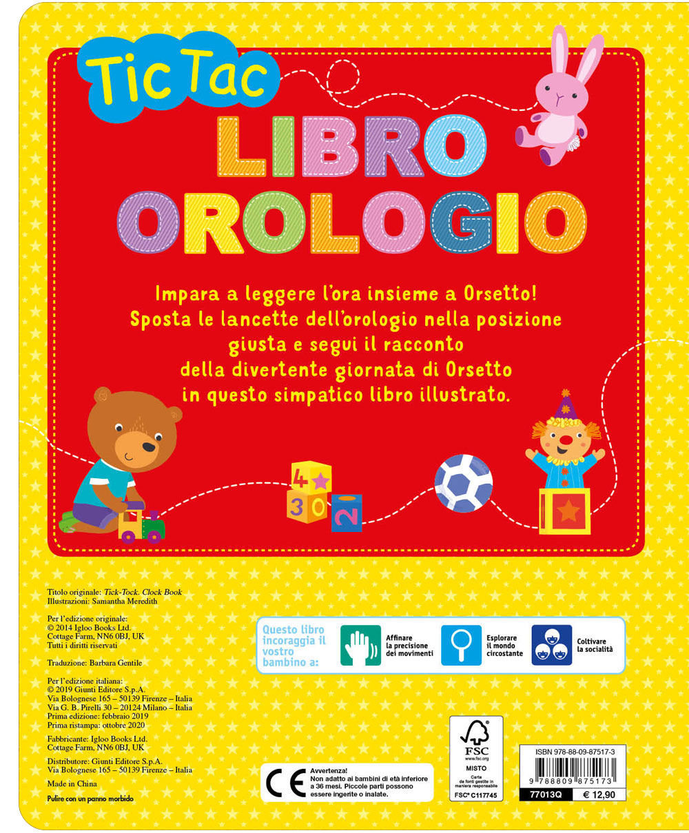 Tic Tac. Libro orologio (con lancette girevoli)::Impariamo a leggere l'ora insieme!