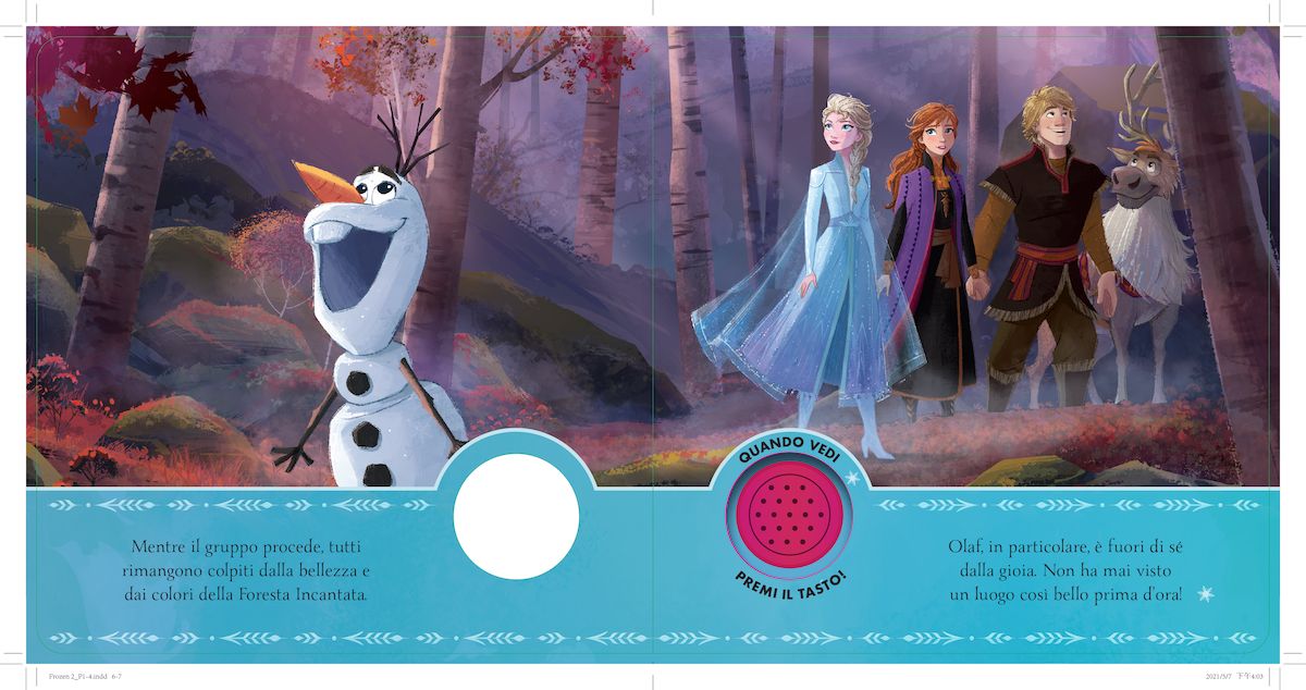 Disney Frozen 2 Premi e ascolta - Una storia da leggere con 4 suoni!::Premi il tasto e ascolta! Con 4 suoni diversi!