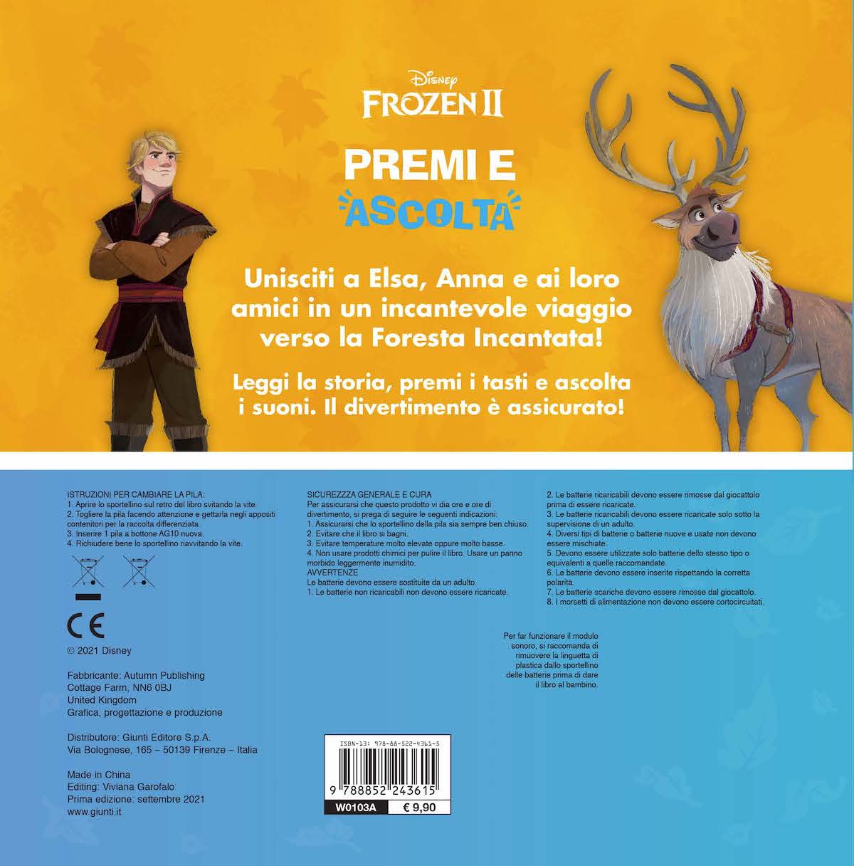 Disney Frozen 2 Premi e ascolta - Una storia da leggere con 4 suoni!::Premi il tasto e ascolta! Con 4 suoni diversi!