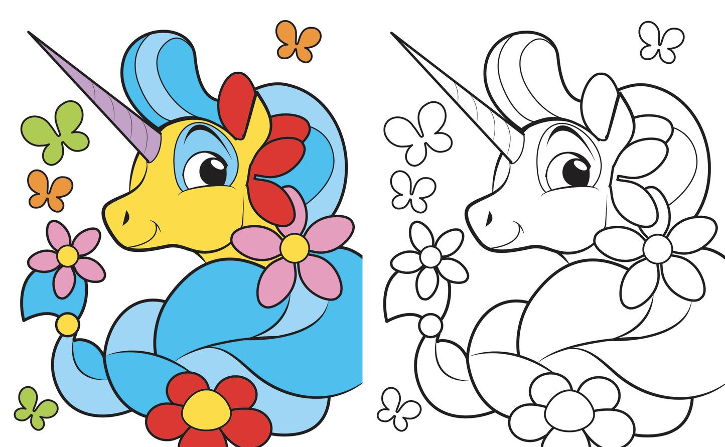 Gli unicorni::Tanti simpatici unicorni tutti da colorare