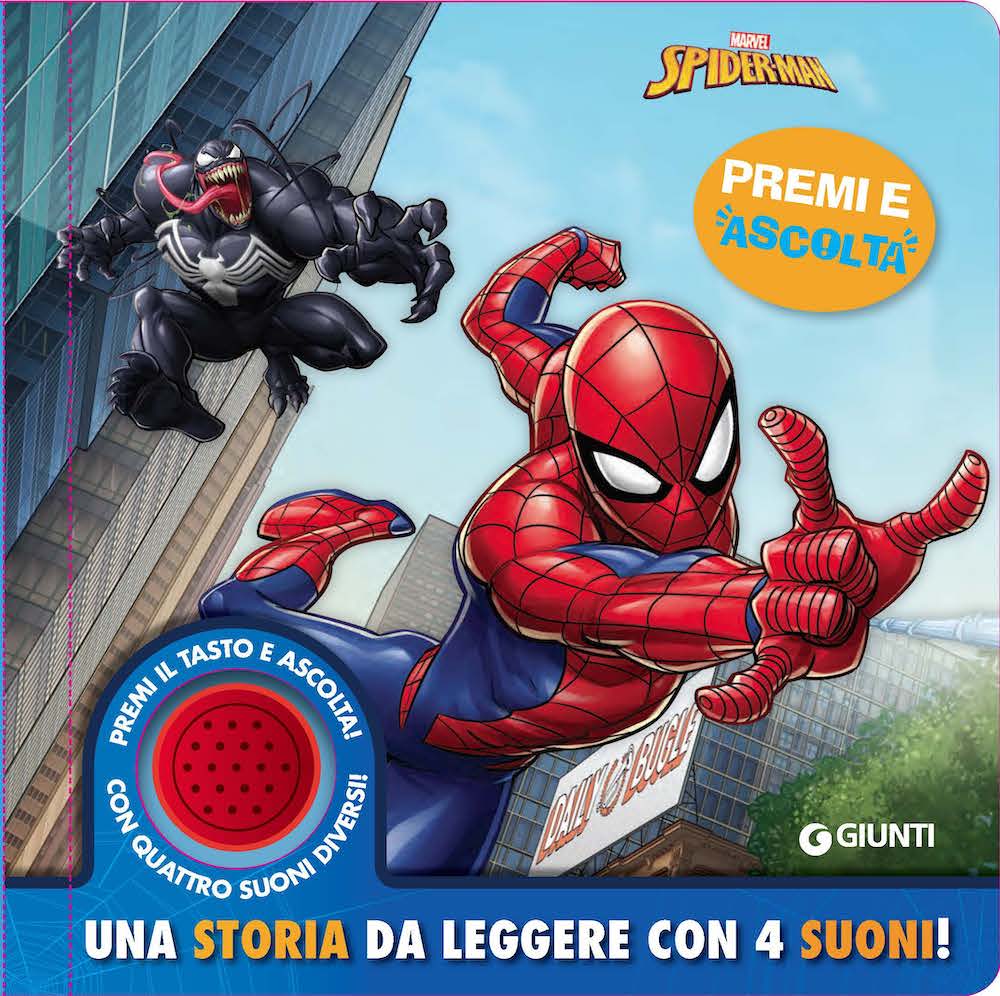 Spiderman Premi e ascolta Una storia da leggere con 4 suoni::Premi il tasto e ascolta! Con 4 suoni diversi