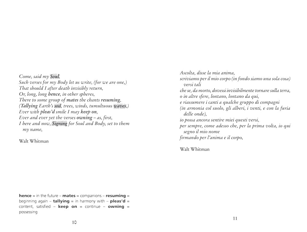 Leaves of Grass::con testo italiano a fronte e note linguistiche