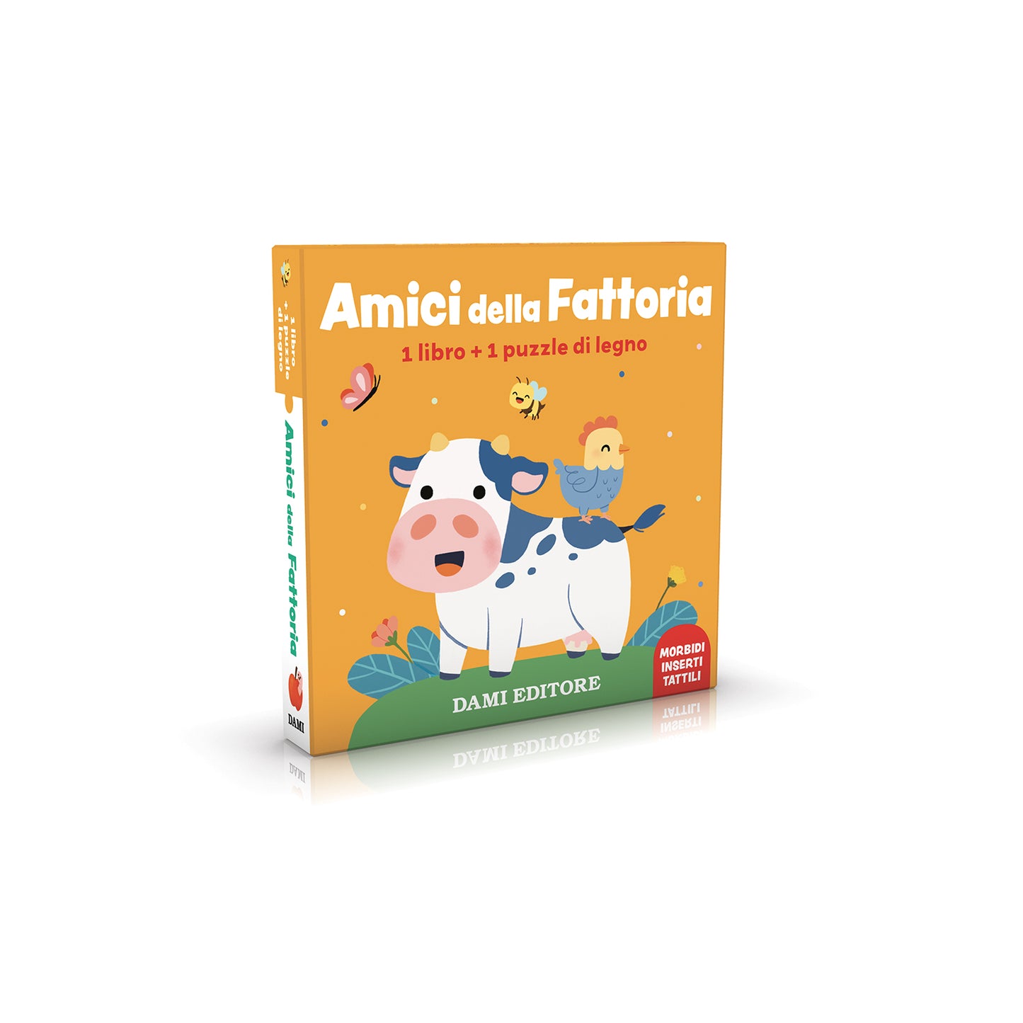 Amici della fattoria::1 libro + 1 puzzle di legno