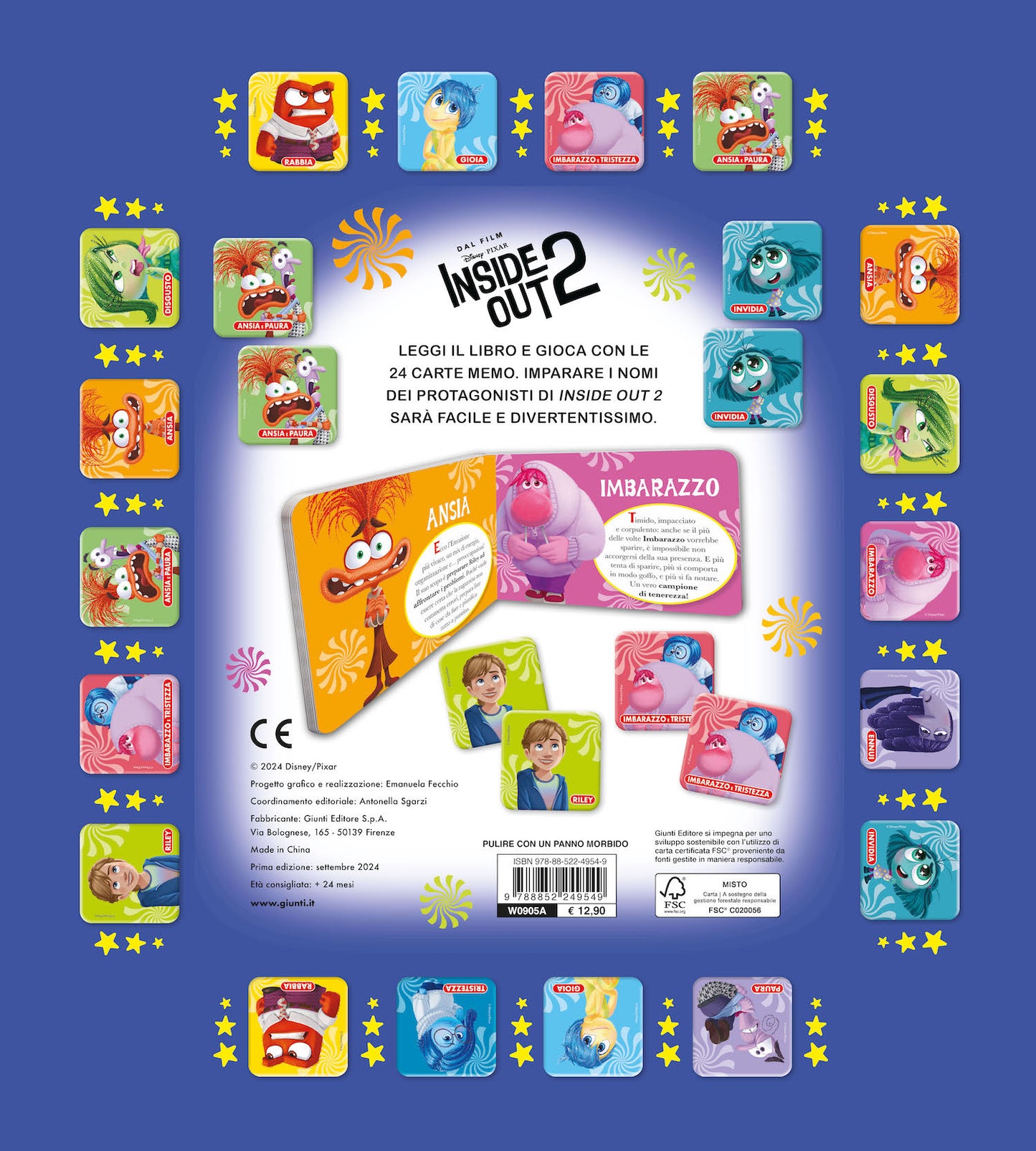 Memo Book delle emozioni Inside Out 2::Un libro e 24 carte per giocare