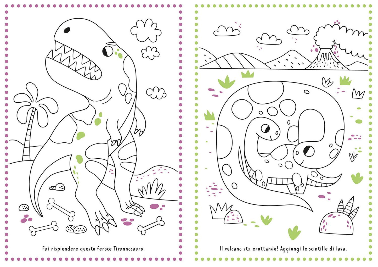 Incredibili dinosauri::Colora con i glitter