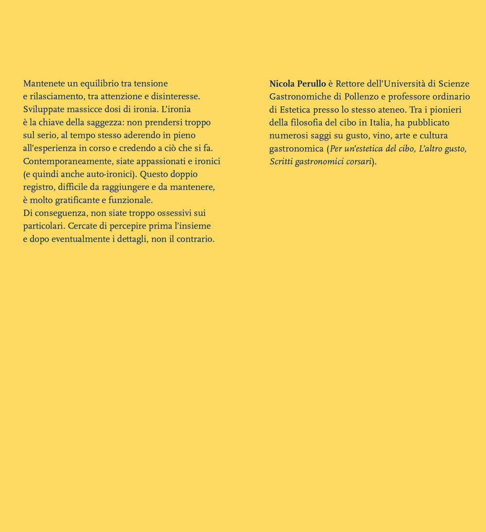 Il gusto come esperienza::Riflessioni di filosofia ed estetica del cibo