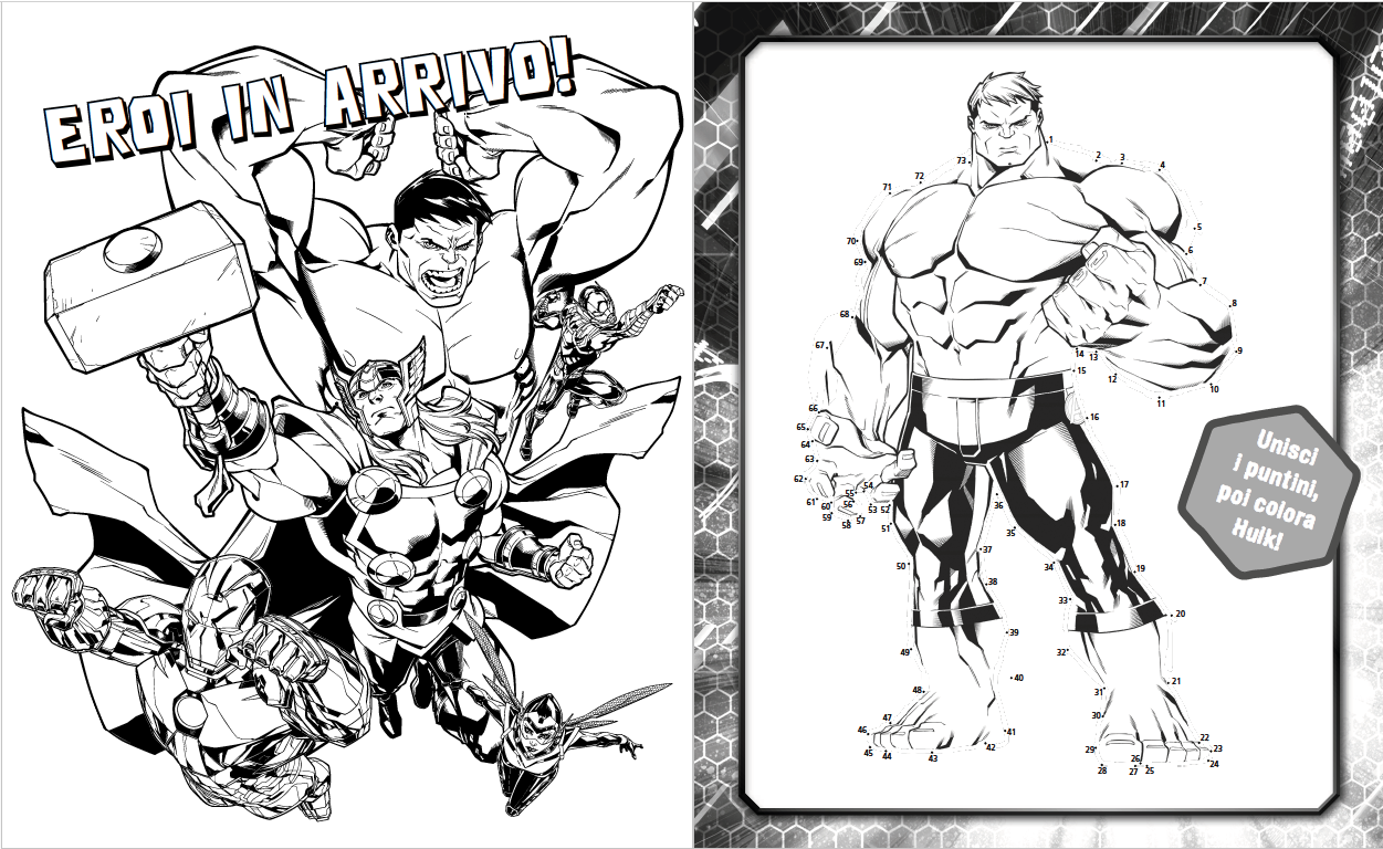 Avengers 5 in 1 attività da colorare::Con più di 60 adesivi