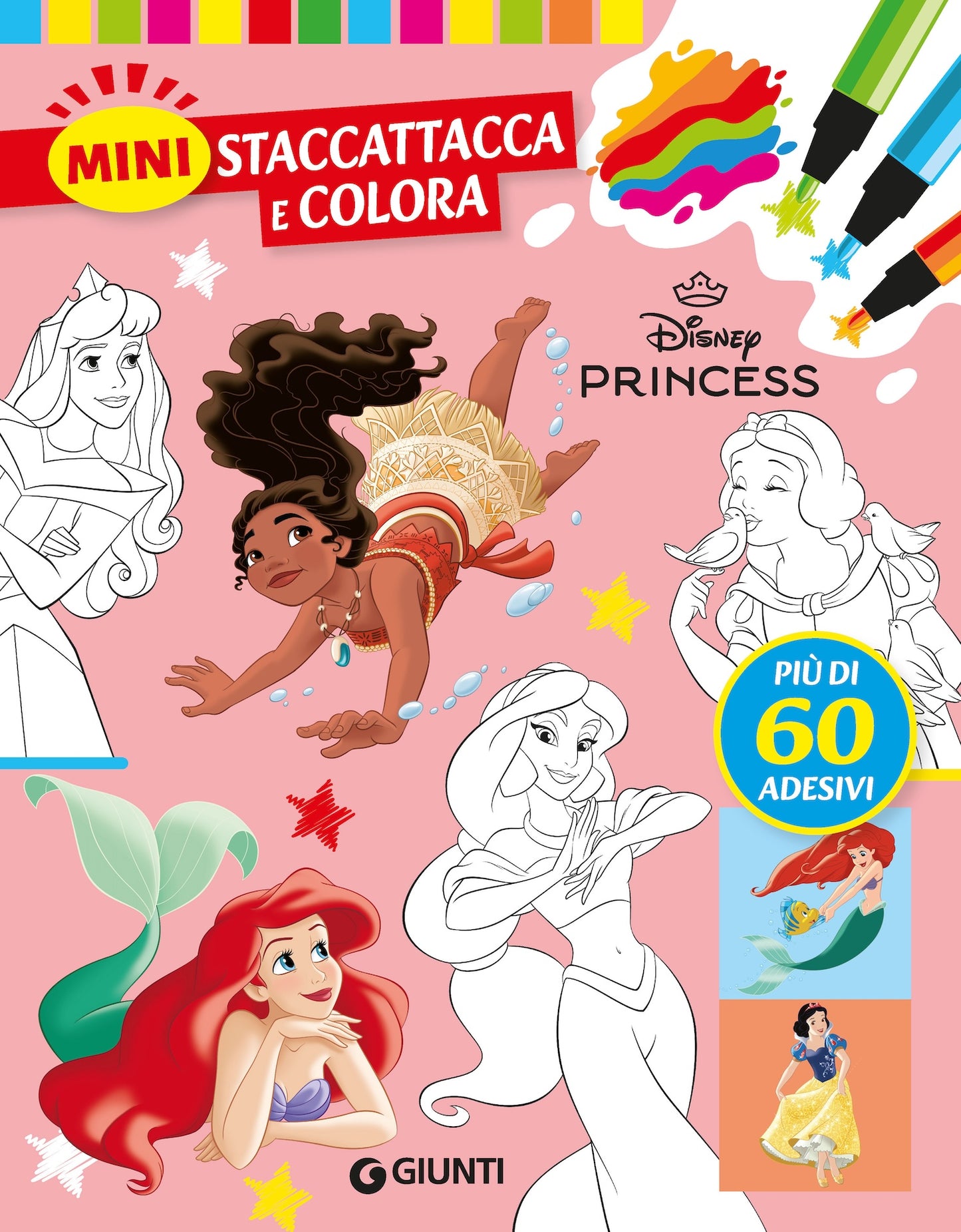 Mini Staccattacca e colora Principesse Disney::Più di 60 adesivi