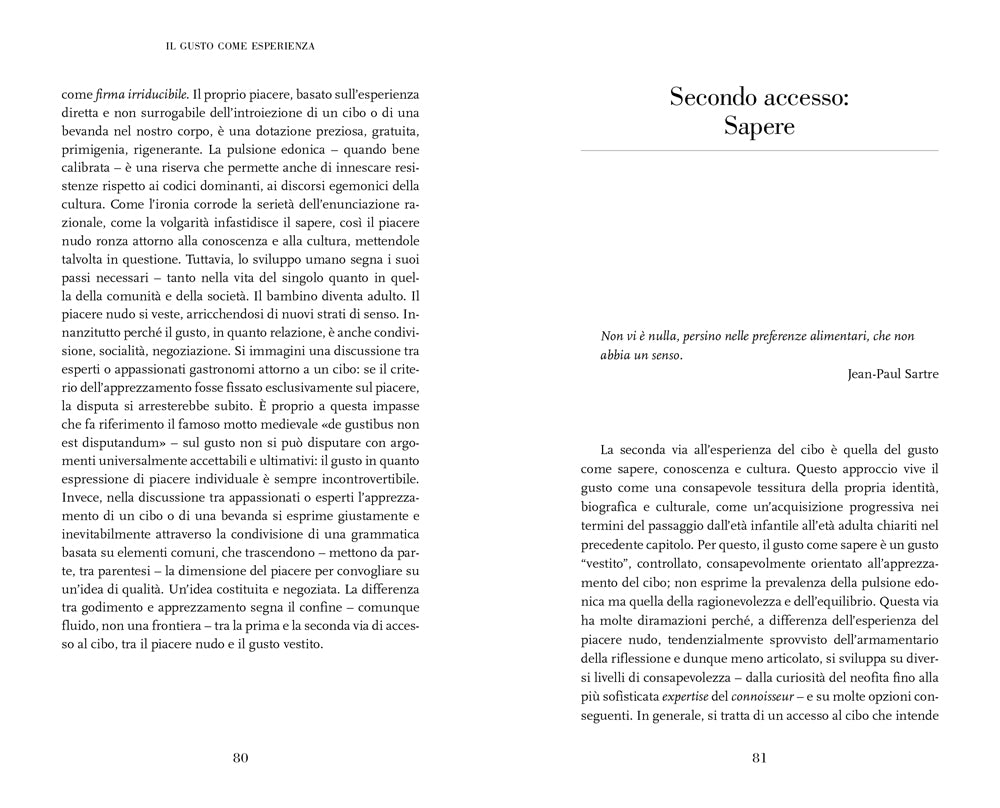Il gusto come esperienza::Riflessioni di filosofia ed estetica del cibo