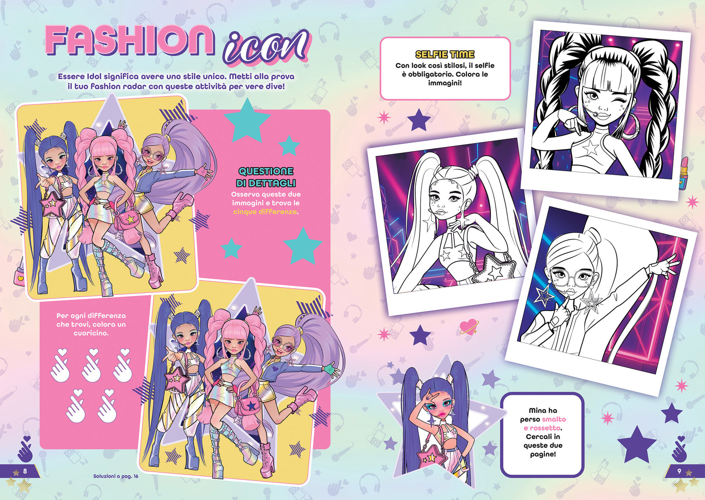 K-POP Idol. Scenari sticker. Star sul palco!