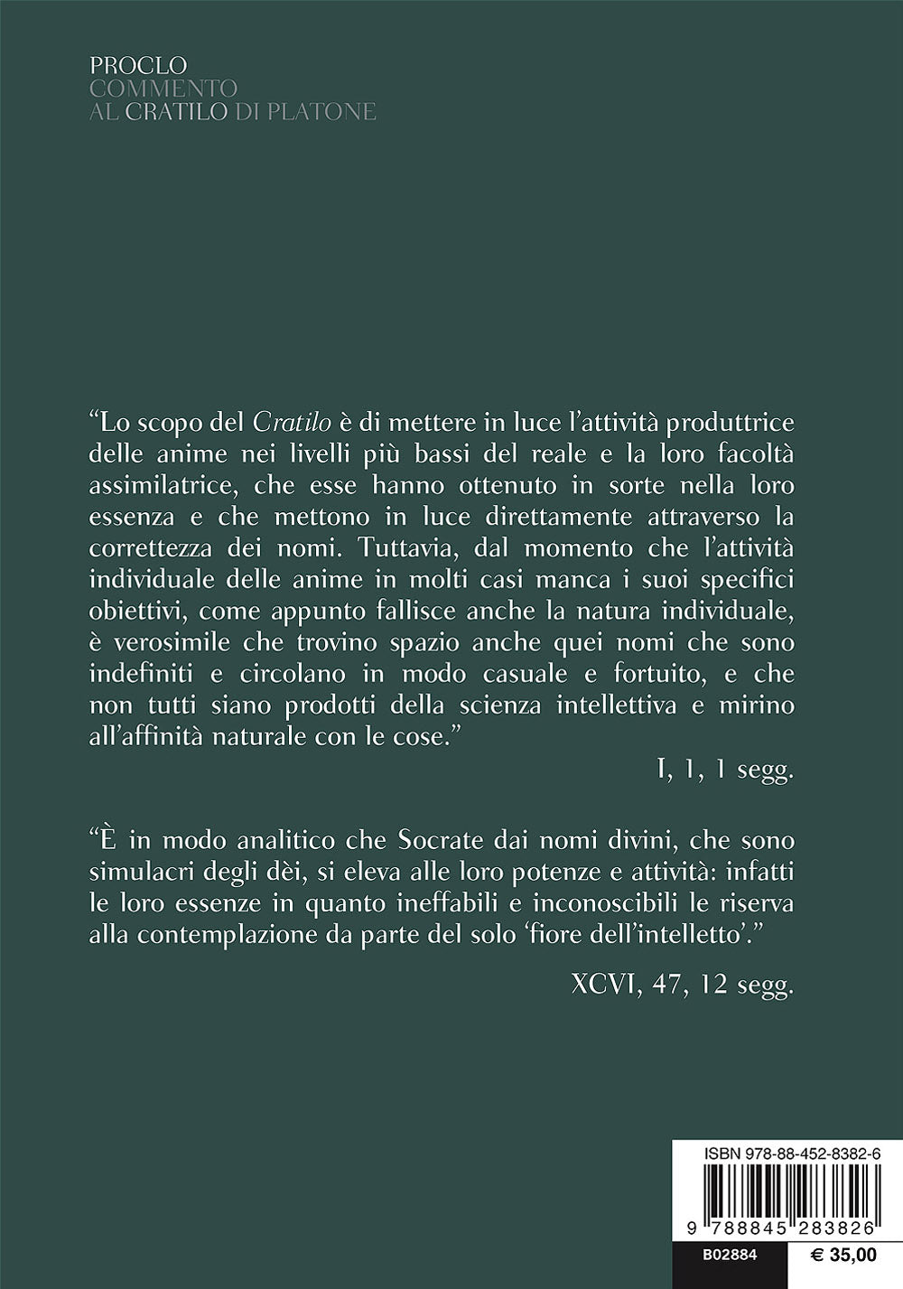 Commento al Cratilo di Platone::Testo greco a fronte