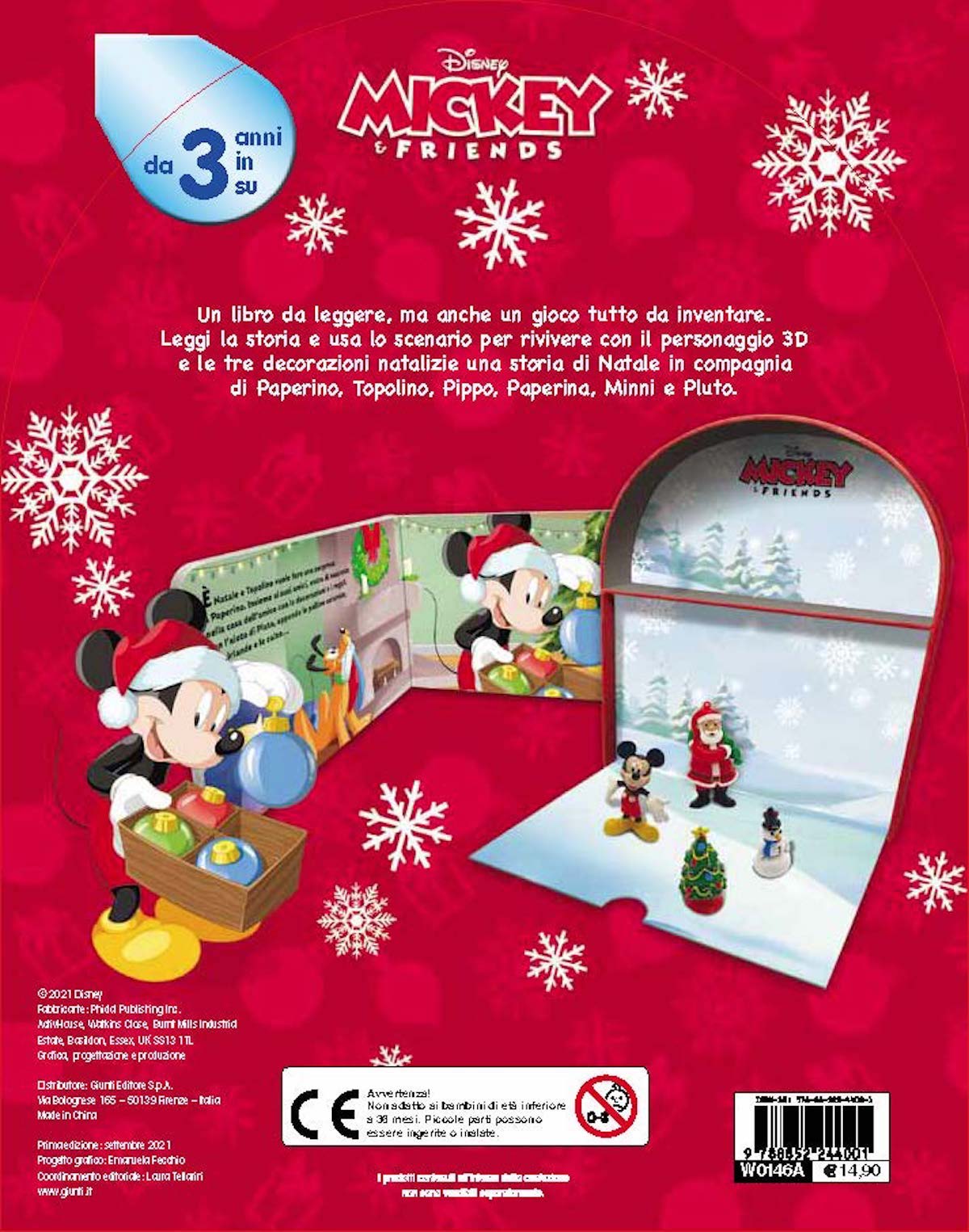 Libro Giocakit Natale Disney Mickey&Friends::Con 4 personaggi 3d da appendere per un Natale speciale!