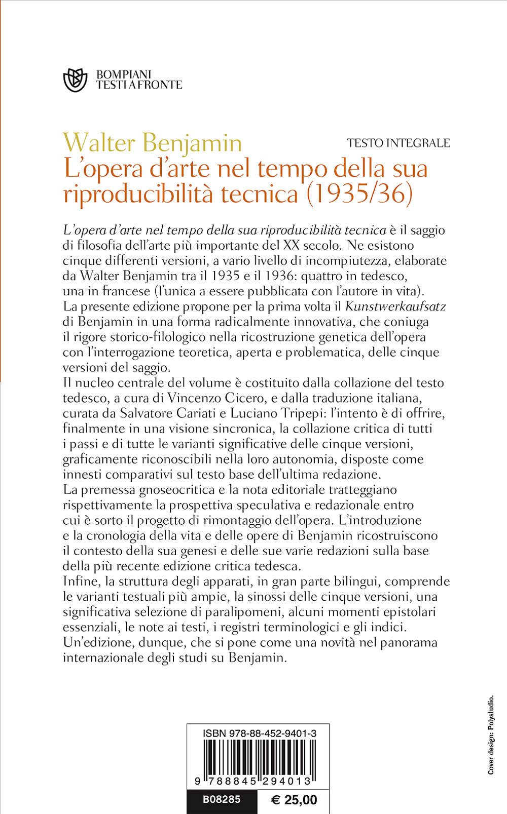 L'opera d'arte nel tempo della sua riproducibilità tecnica (1935/36)::Testo tedesco a fronte