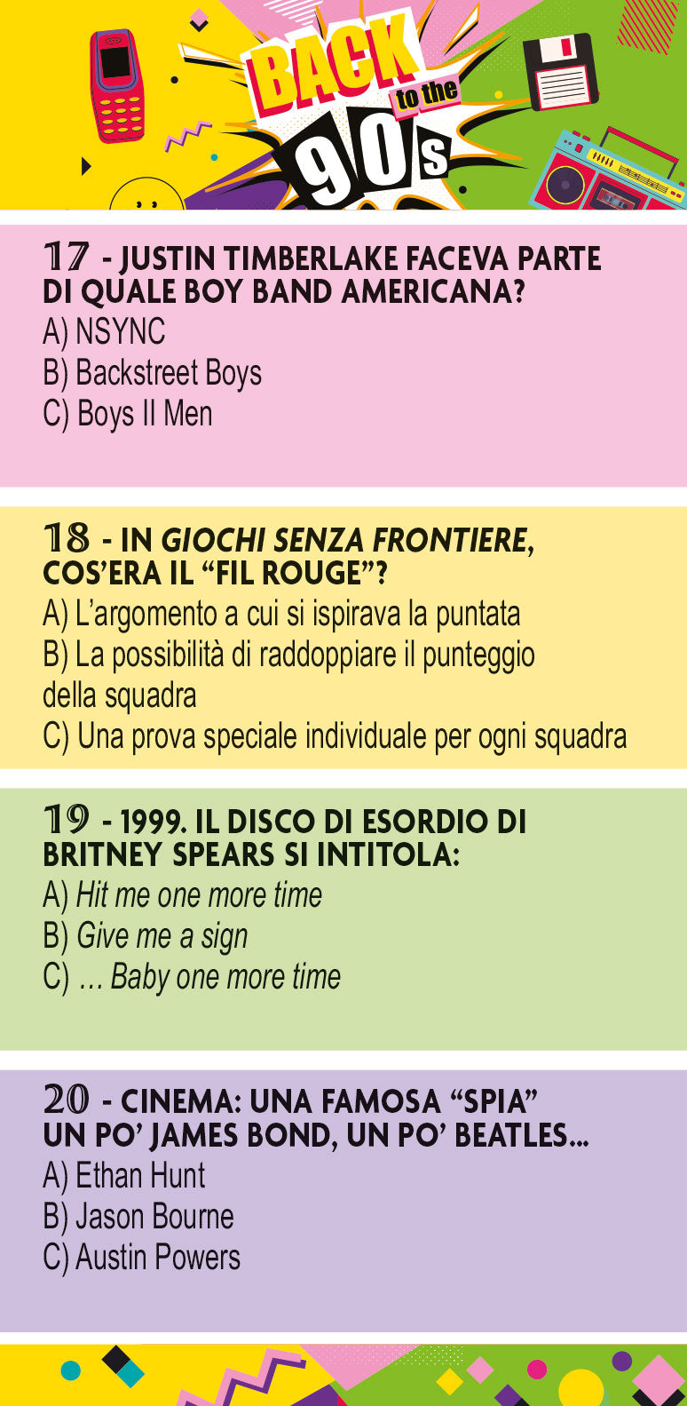 BACK TO THE 90s::Il grande Quiz sugli anni Novanta