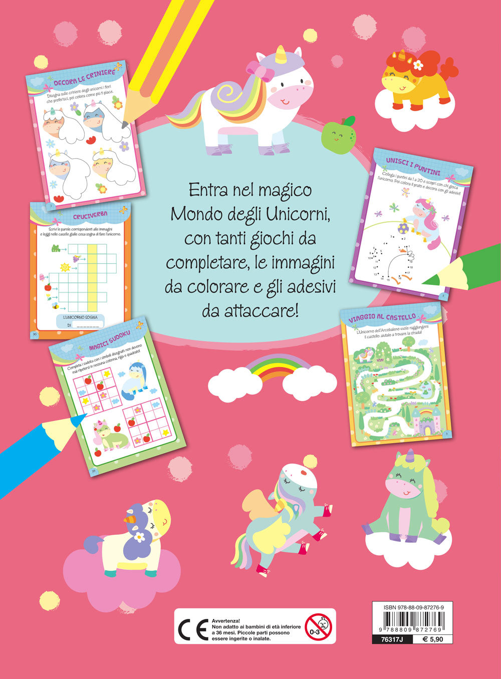 Unicorni - Albo Activity::Con tanti giochi, attività e adesivi!