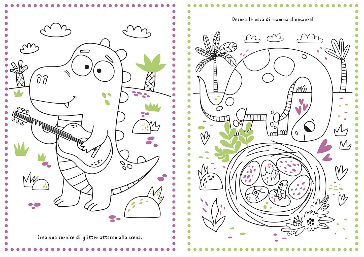 Incredibili dinosauri::Colora con i glitter