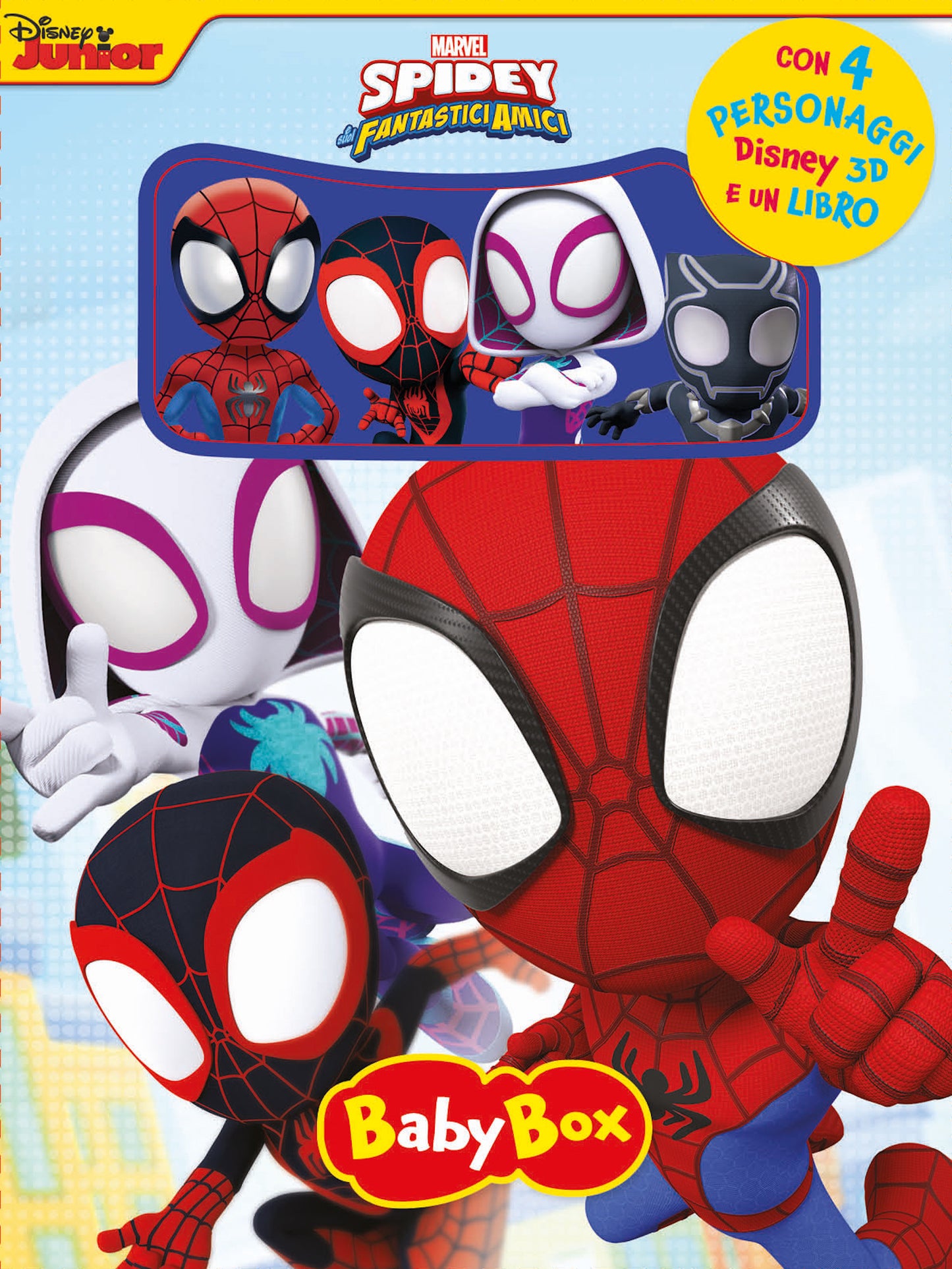 Baby Box Spidey e i suoi fantastici amici::con 4 personaggi Marvel 3d e un libro