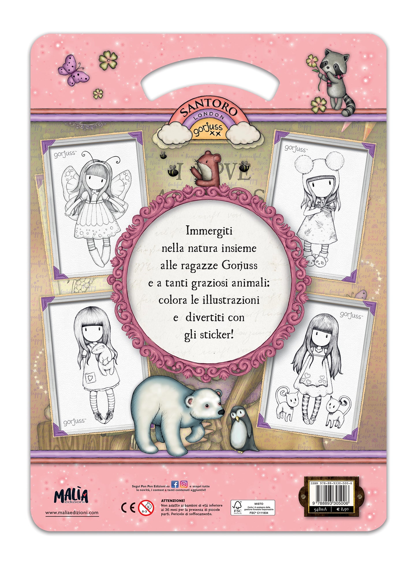 Gorjuss. Sticker&Color. I love animals