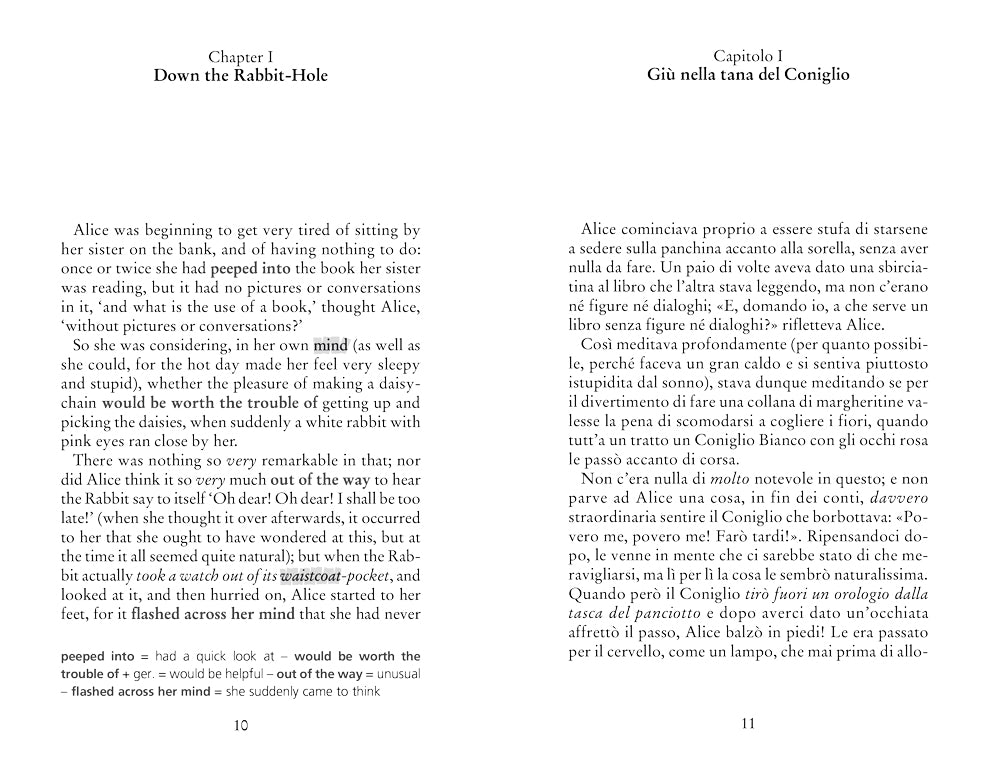 Alice's Adventures in Wonderland::con testo italiano a fronte e note linguistiche