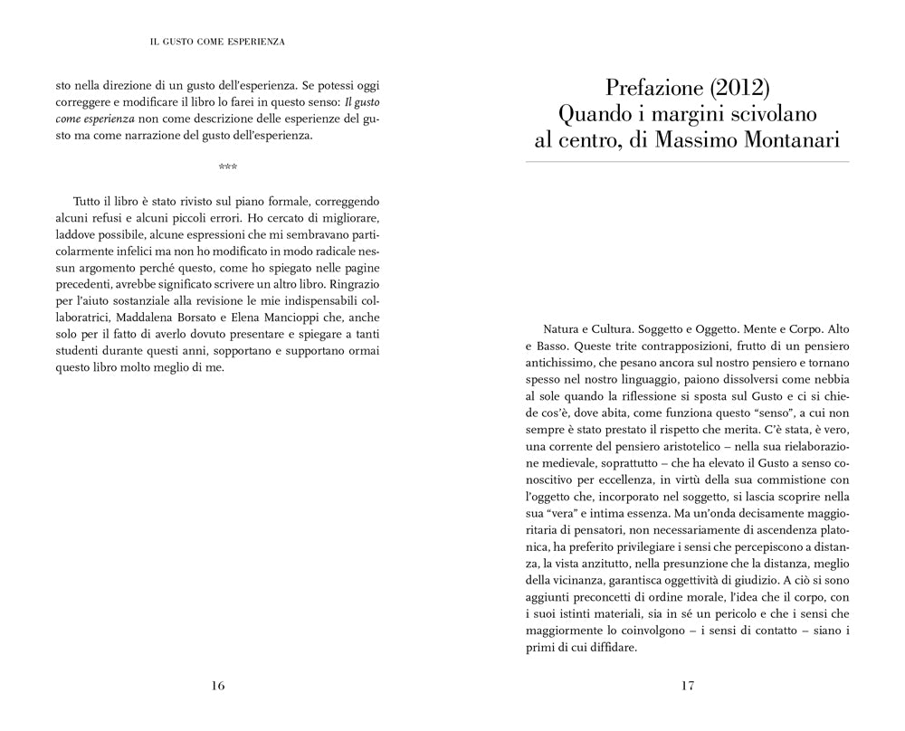Il gusto come esperienza::Riflessioni di filosofia ed estetica del cibo