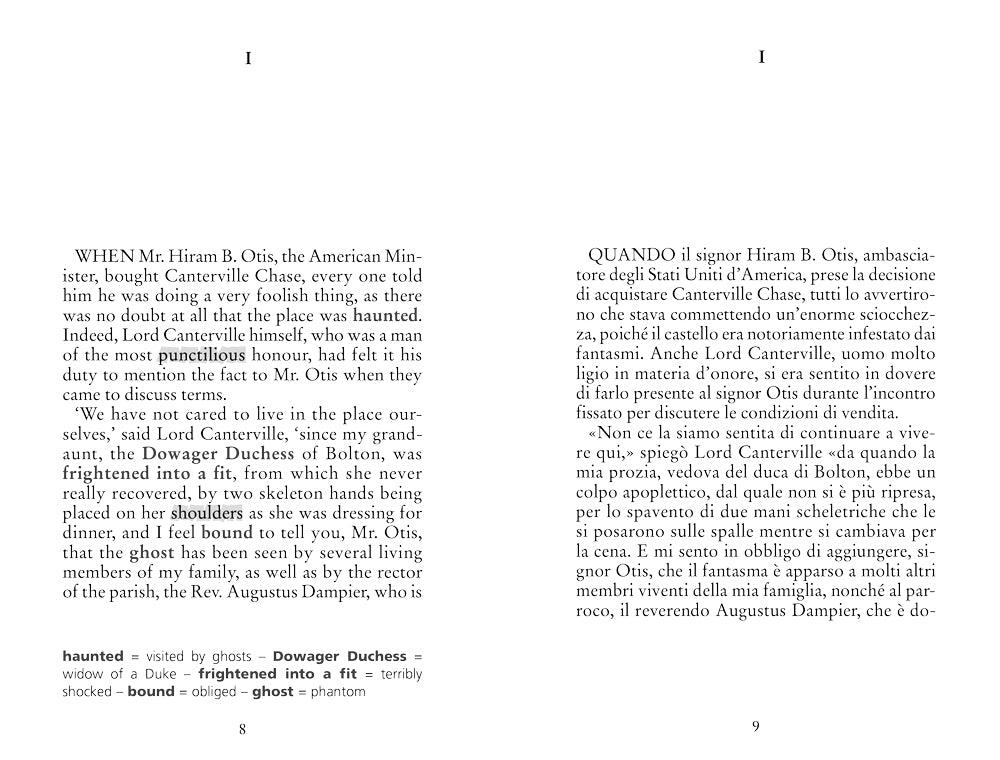The Canterville Ghost::con testo italiano a fronte e note linguistiche