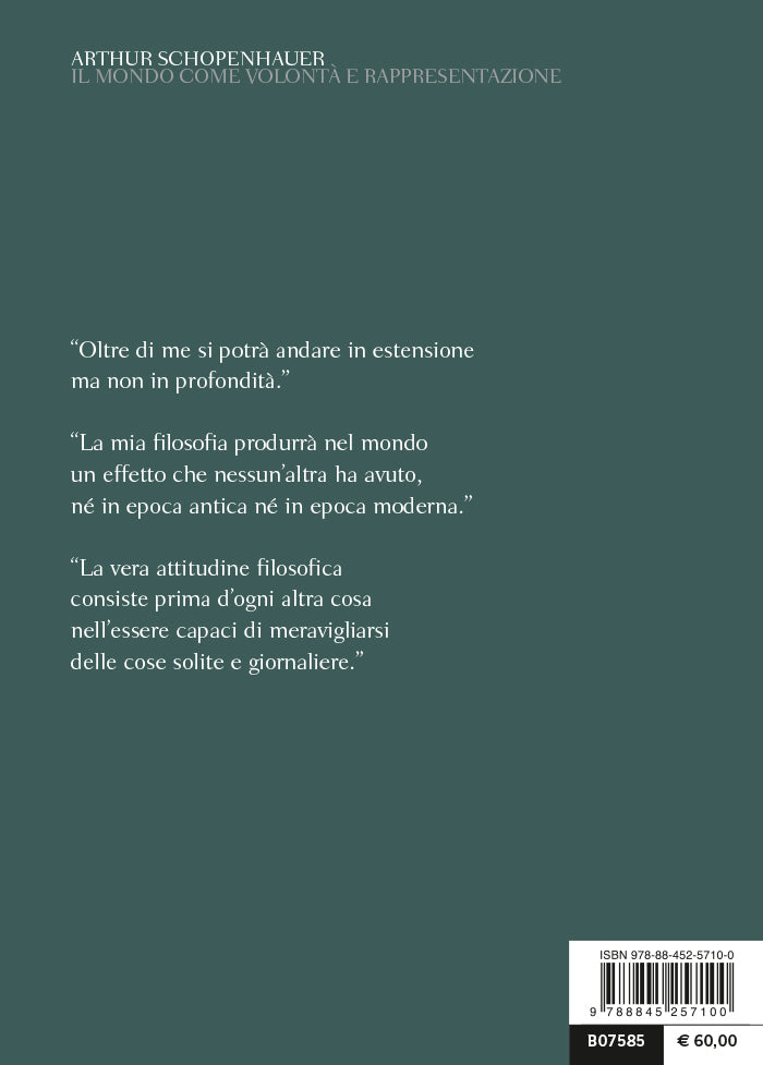 Il mondo come volontà e rappresentazione::Testo tedesco a fronte