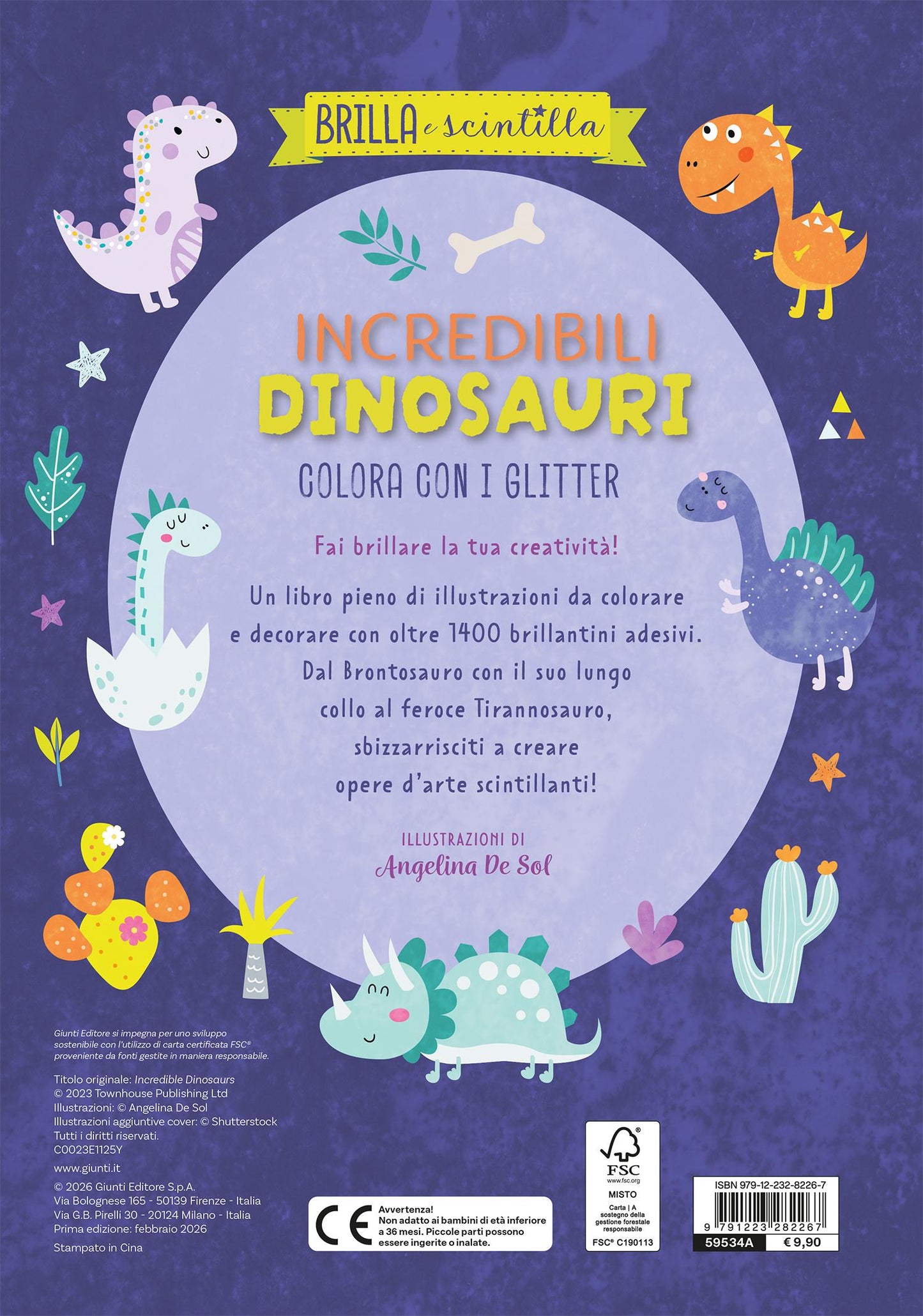 Incredibili dinosauri::Colora con i glitter