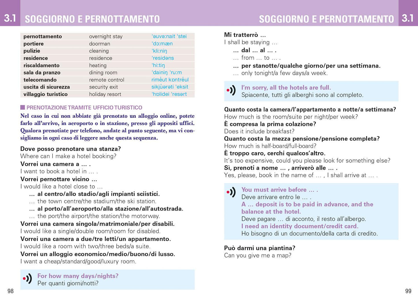 INGLESE PER VIAGGIARE::Frasario/Dizionario
