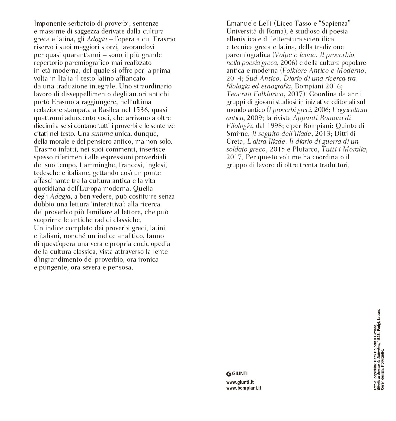 Adagi::Prima traduzione italiana completa a cura di Emanuele Lelli - Testo latino a fronte