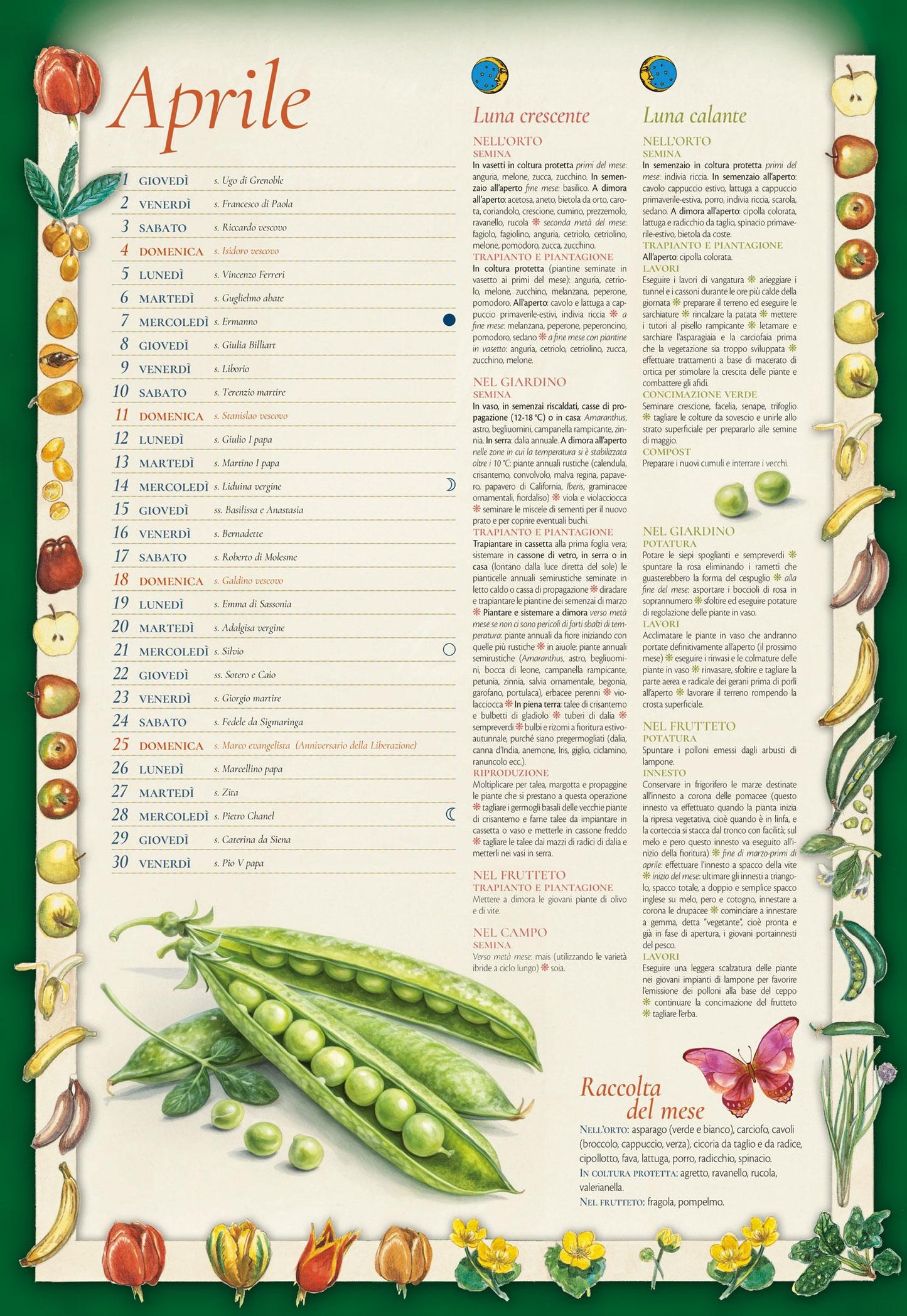 Calendario Lunare 2027 da parete (26,5 x 38,5 cm)