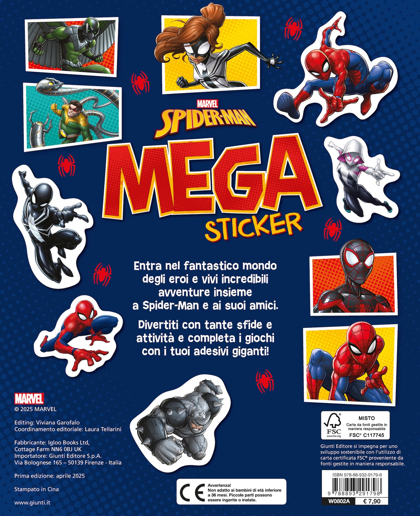 Spiderman Mega Sticker::Con tanti adesivi, giochi e attività
