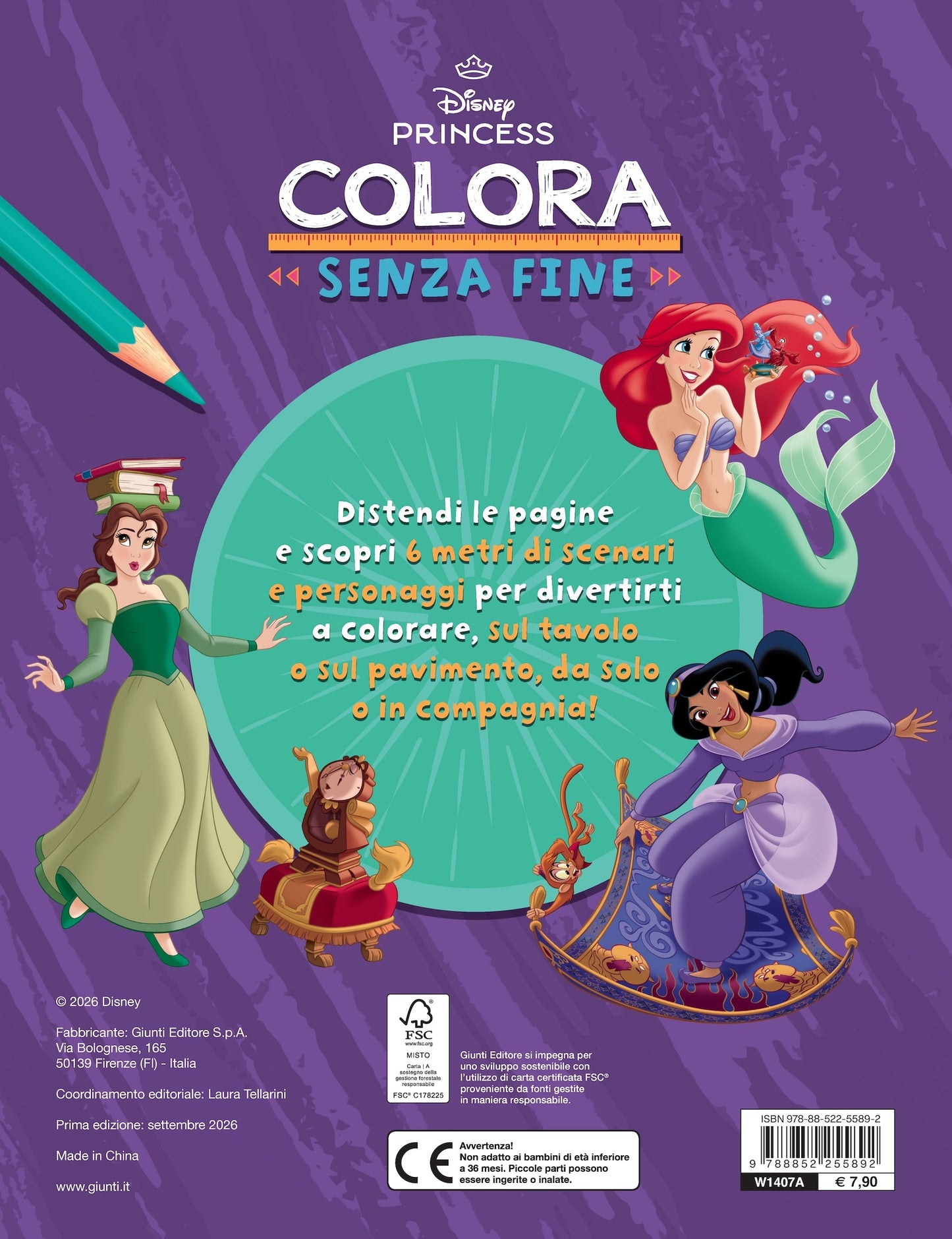 Disney Princess Colora senza fine - 6 metri da colorare