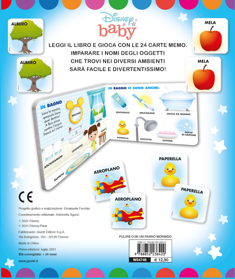 Disney baby Memo leggi e gioca Prime parole::Un libro e 24 carte per giocare