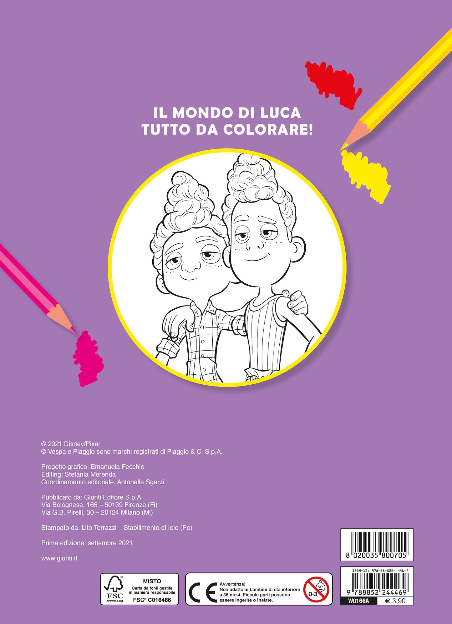Luca Disney/Pixar Primo album da colorare ::Tra i colori dell'Italia