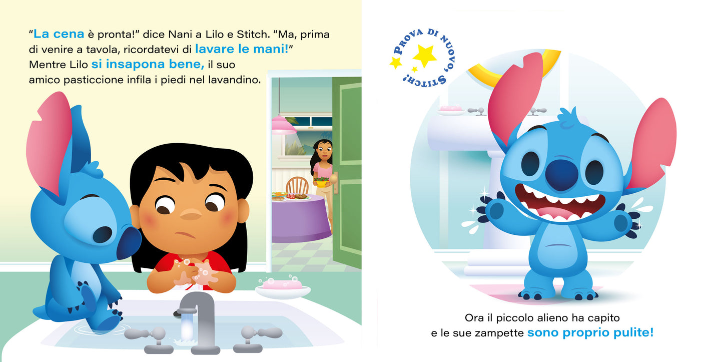 Libro Poti Puff Stitch - Come si usa la forchetta::Schiaccia il nasino di Stitch