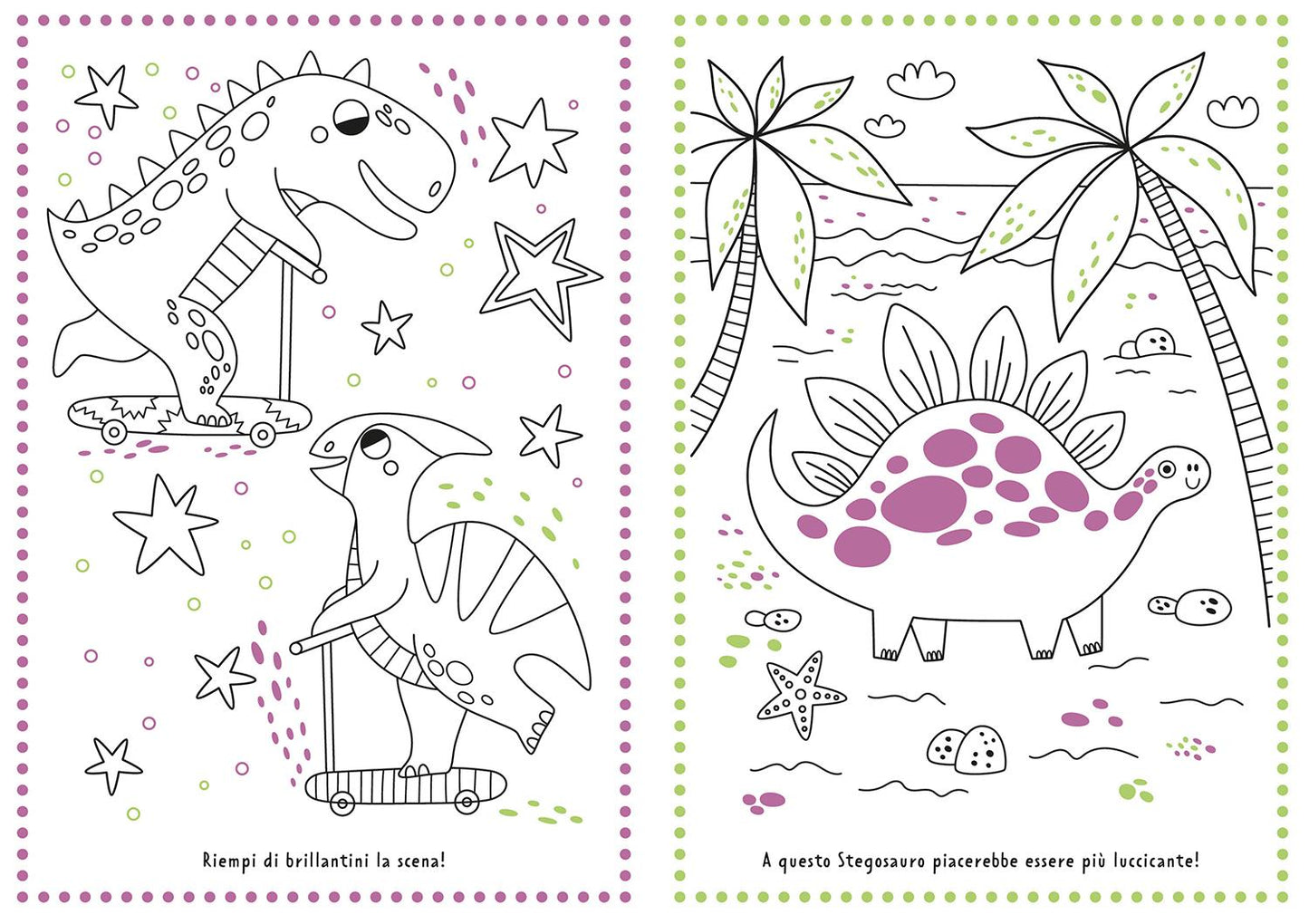 Incredibili dinosauri::Colora con i glitter