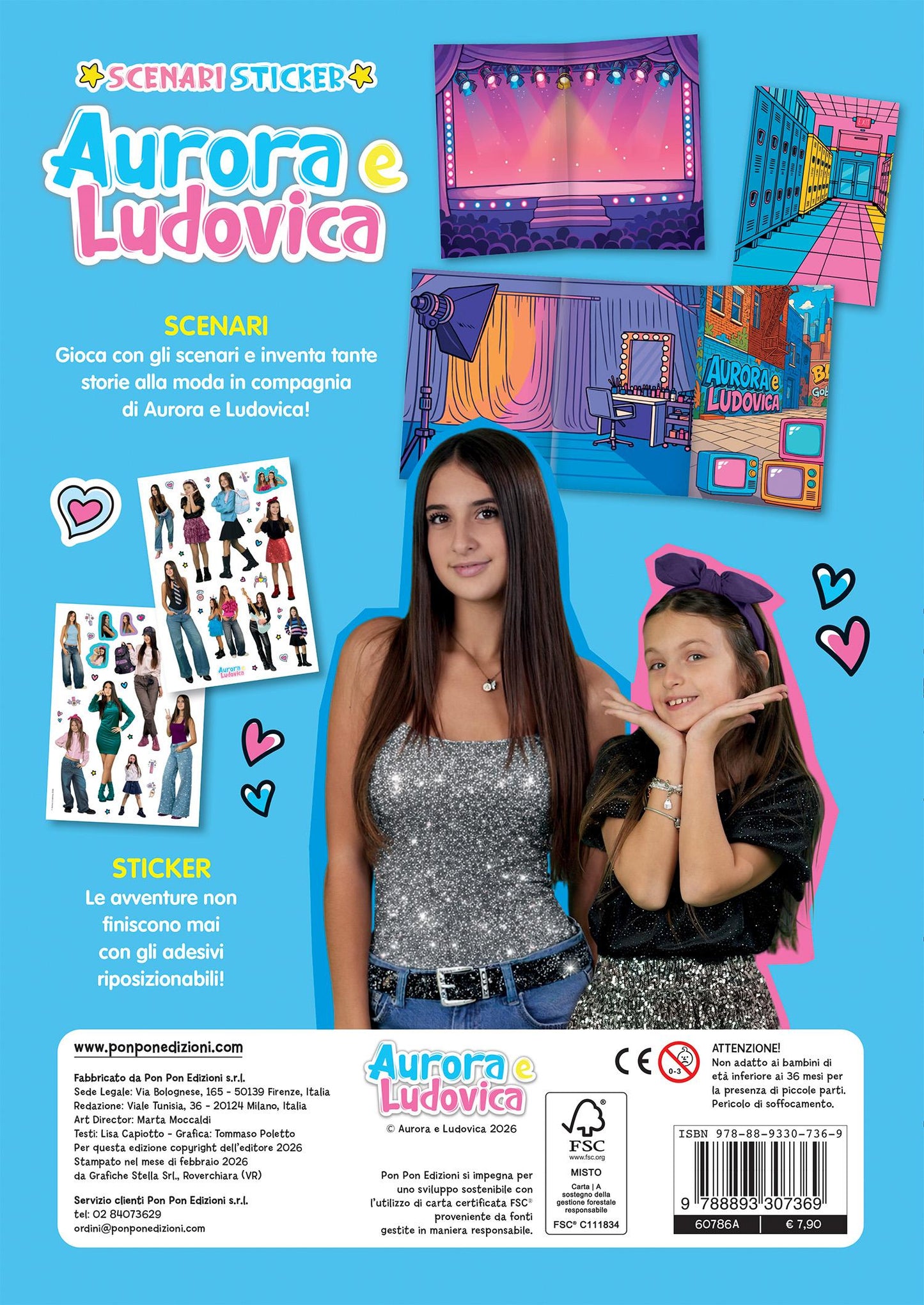 Aurora e Ludovica. Scenari sticker. Fashion show