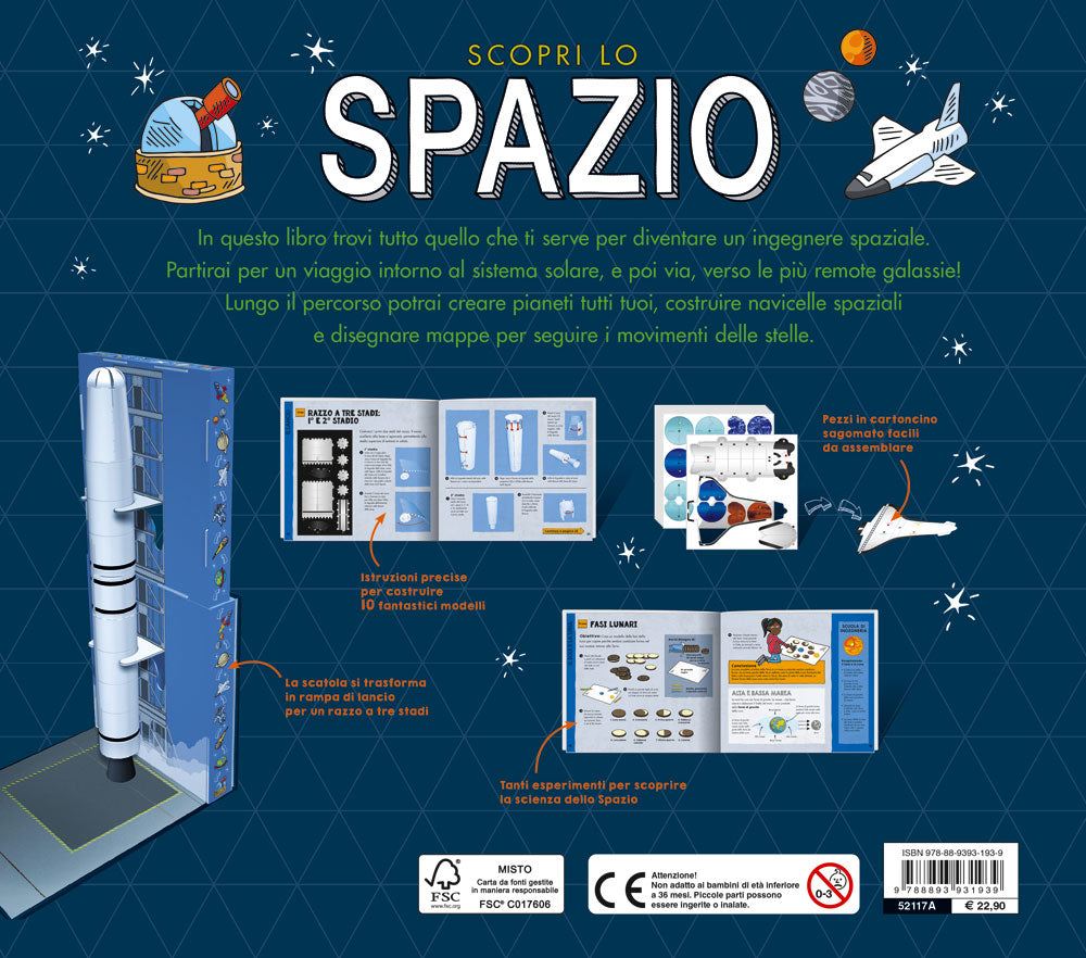 Scopri lo Spazio::Contiene i modelli da assemblare e un libro di 64 pagine