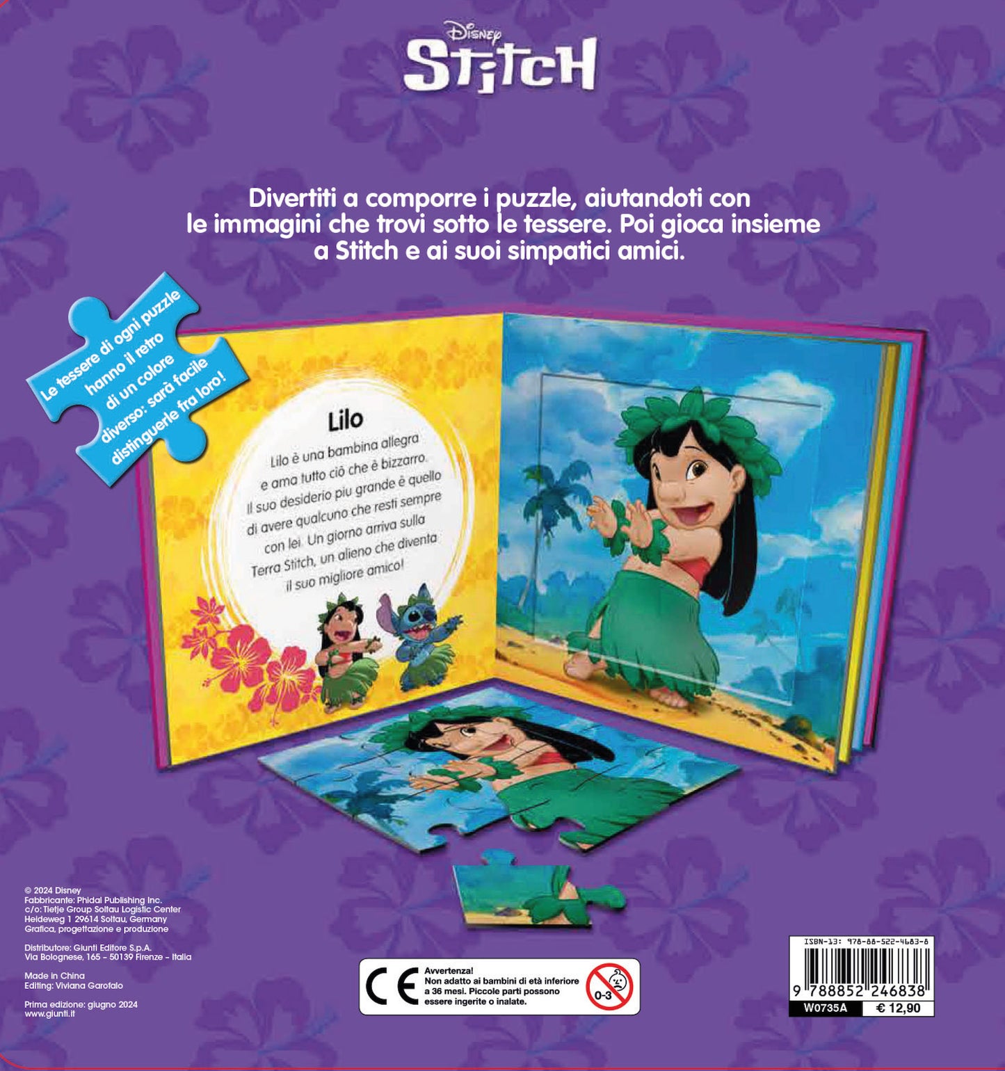 Stitch Maxi Puzzle::Con 5 grandi puzzle