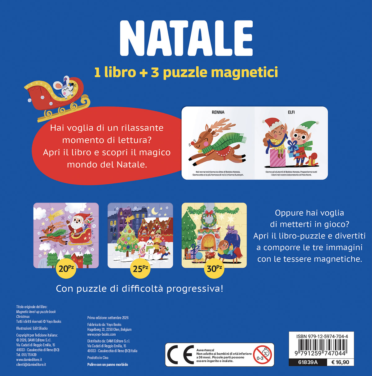 Natale::1 libro + 3 puzzle magnetici
