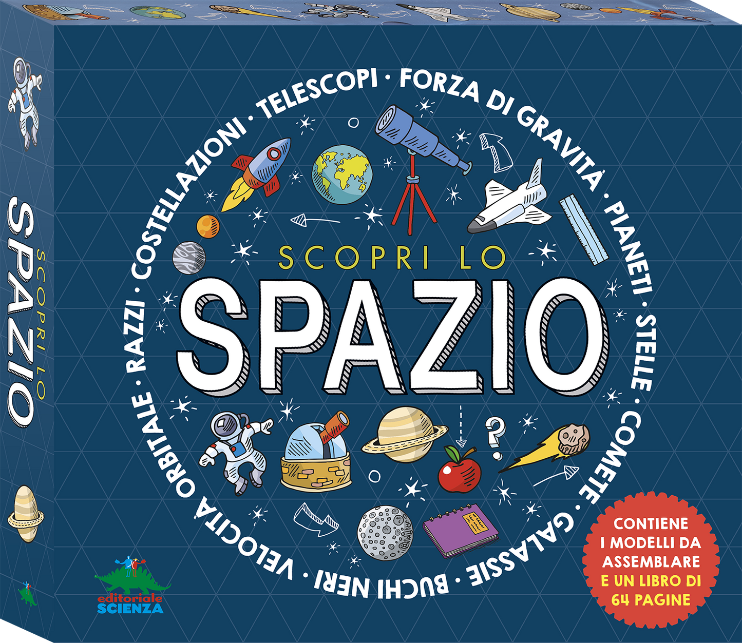 Scopri lo Spazio::Contiene i modelli da assemblare e un libro di 64 pagine
