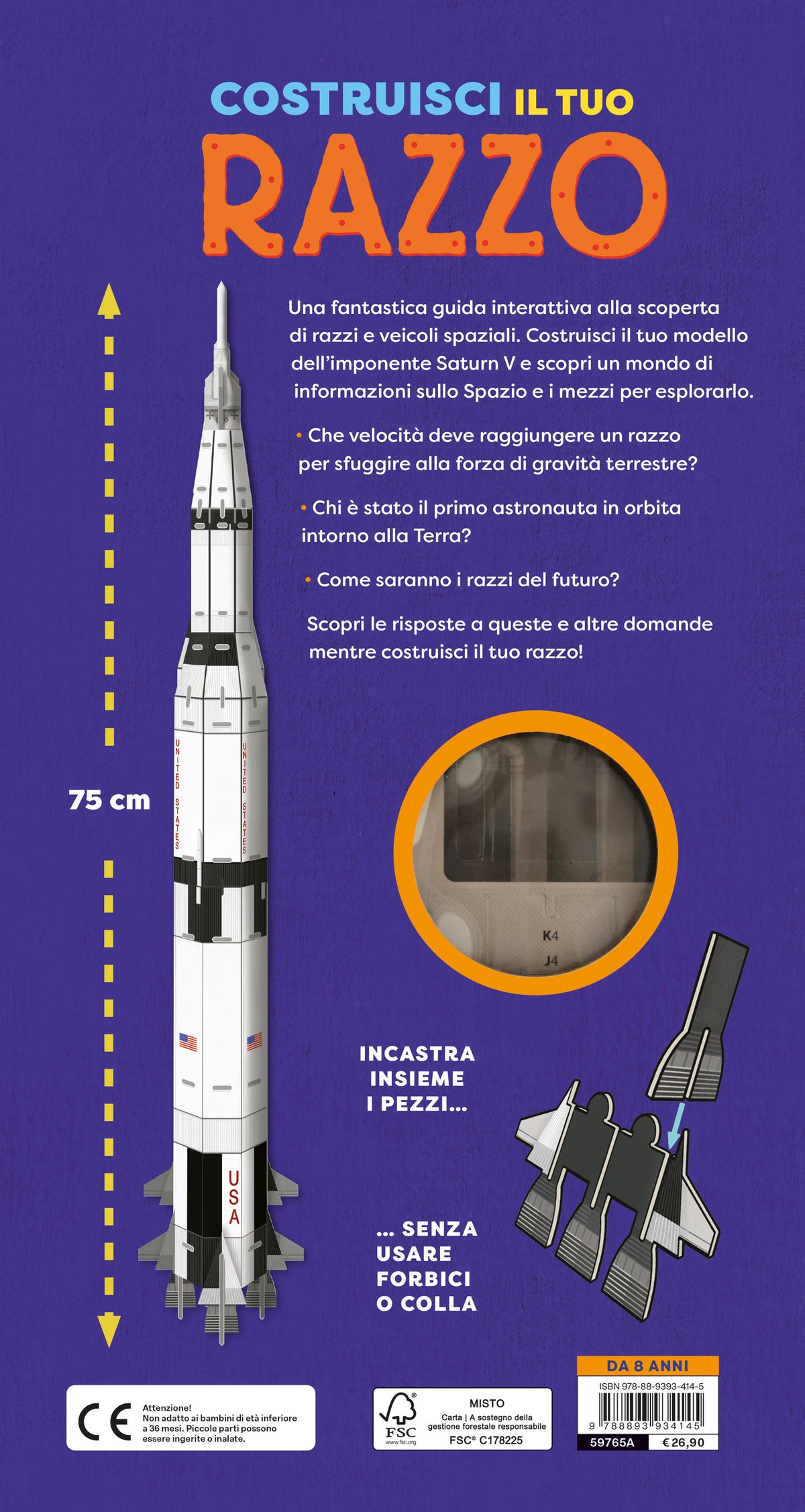 Costruisci il tuo razzo::Libro + modellino di 88 pezzi