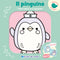 Sagomine da bagno - Il pinguino::1 libro bagno e 5 sagomine